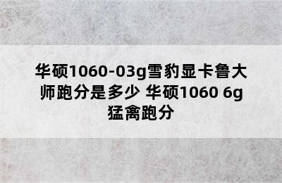 华硕1060-03g雪豹显卡鲁大师跑分是多少 华硕1060 6g猛禽跑分